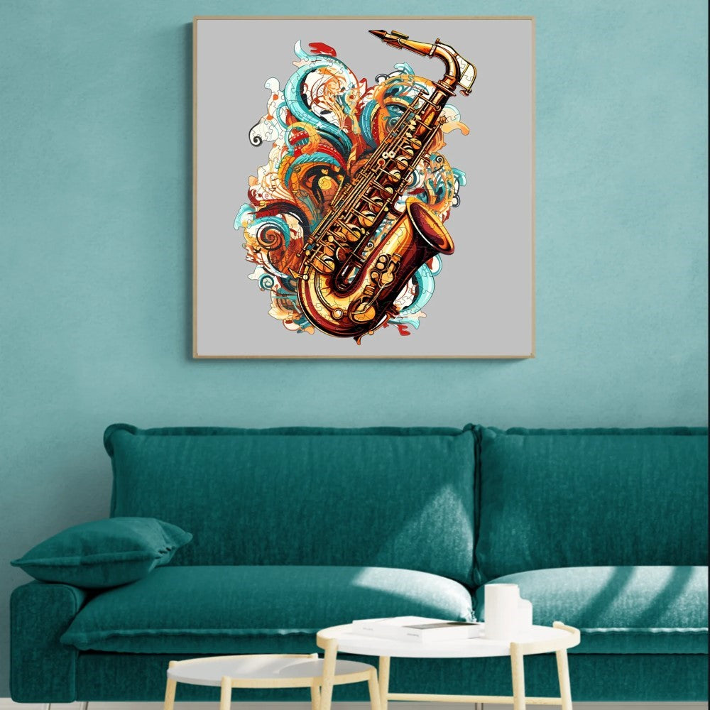 Melodious Saxophone Wooden Jigsaw Puzzle