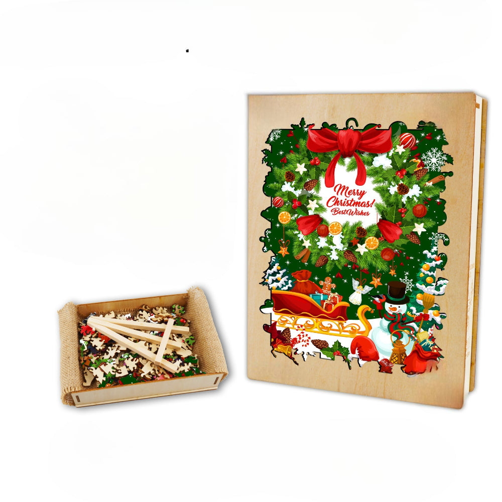 Merry Christmas Wooden Jigsaw Puzzle