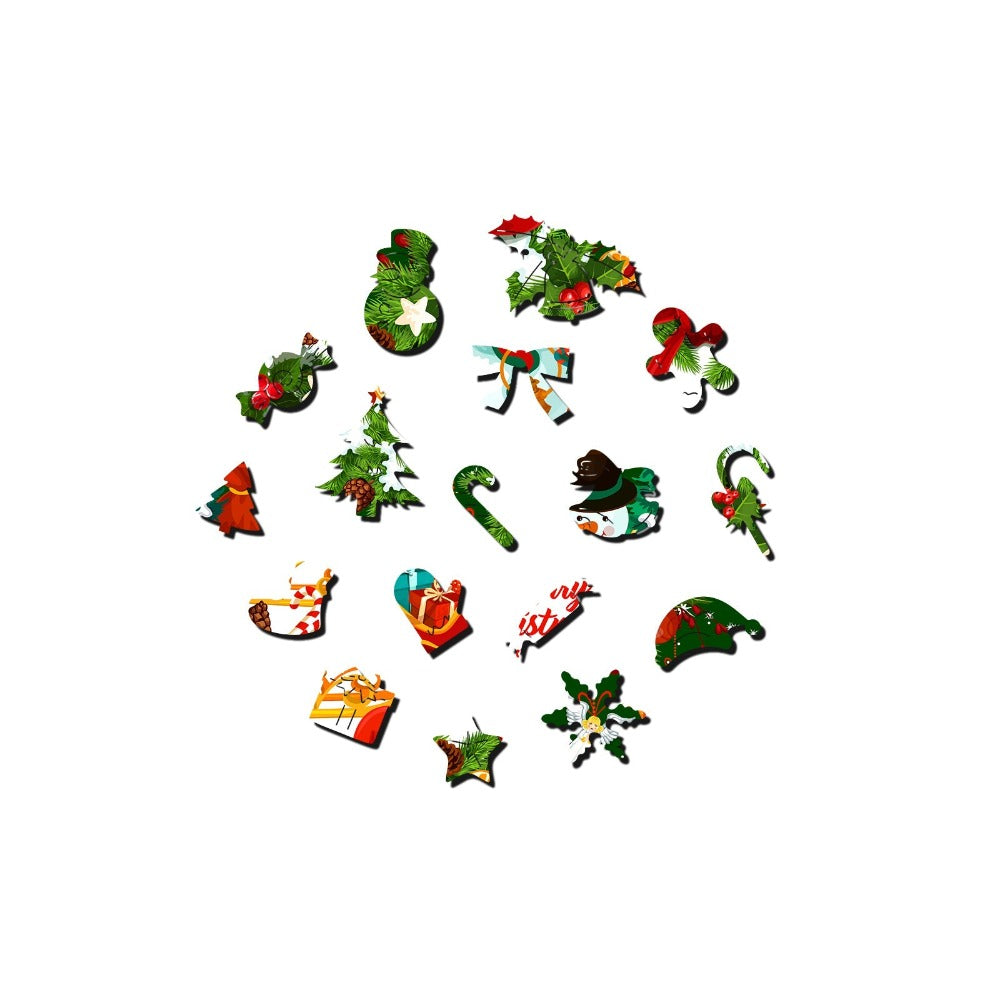 Merry Christmas Wooden Jigsaw Puzzle