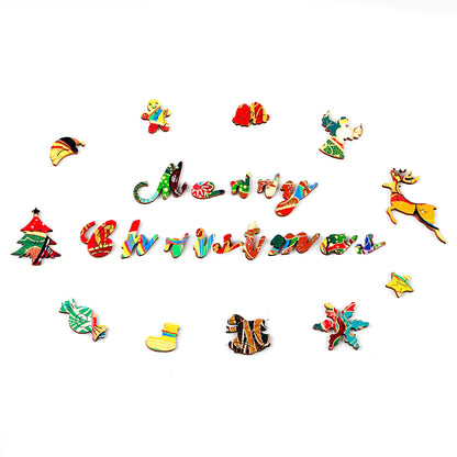 Merry Christmas Wooden Jigsaw Puzzle