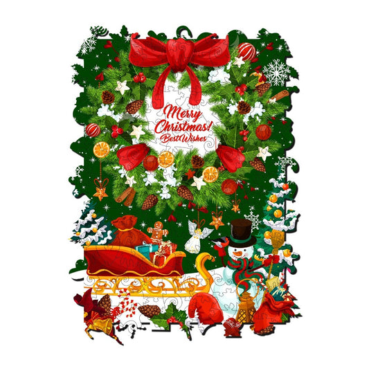 Merry Christmas Wooden Jigsaw Puzzle