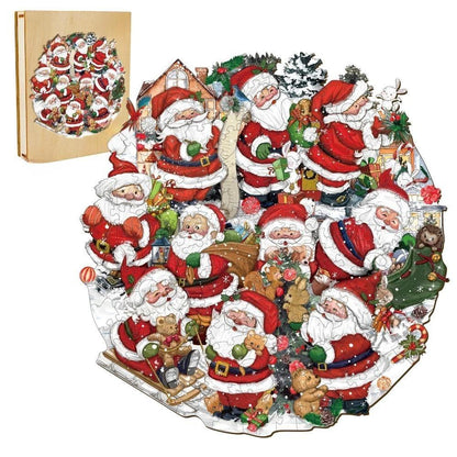 Merry Santa Wooden Jigsaw Puzzle