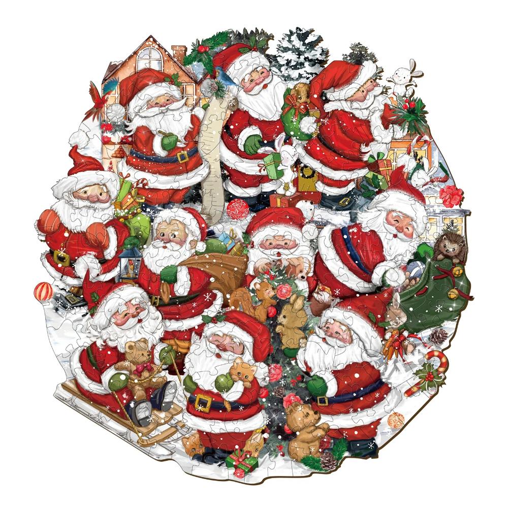 Merry Santa Wooden Jigsaw Puzzle