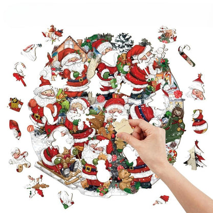 Merry Santa Wooden Jigsaw Puzzle