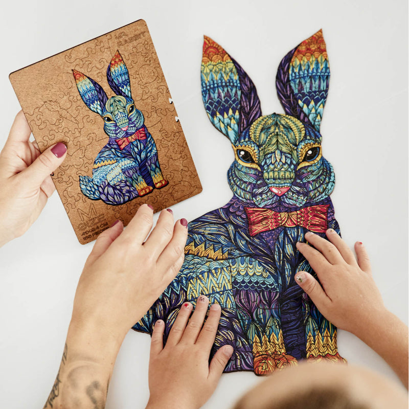 Rabbit Themed Wooden Jigsaw Puzzle