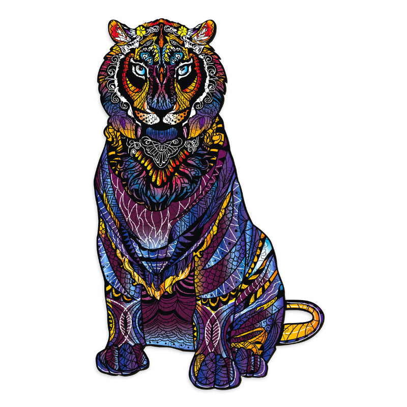 Vibrant Tiger Wooden Jigsaw Puzzle