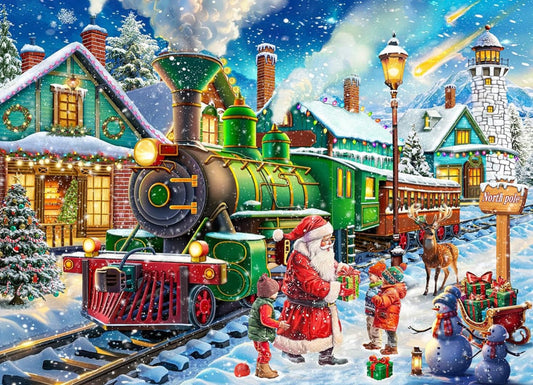 1000 Pieces North Pole Express Santa Magical Train Ride Christmas Puzzle