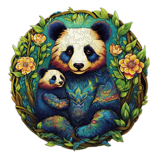 Panda Family Wooden Jigsaw Puzzle