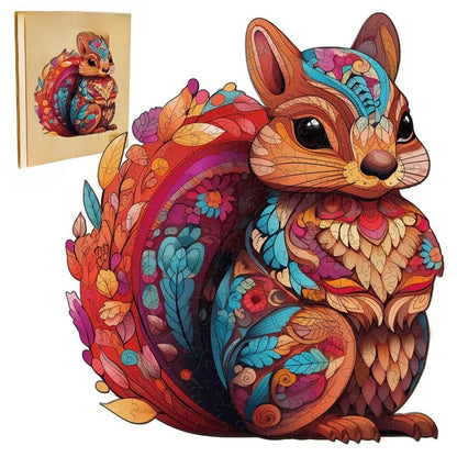 Playful Squirrel Wooden Jigsaw Puzzle