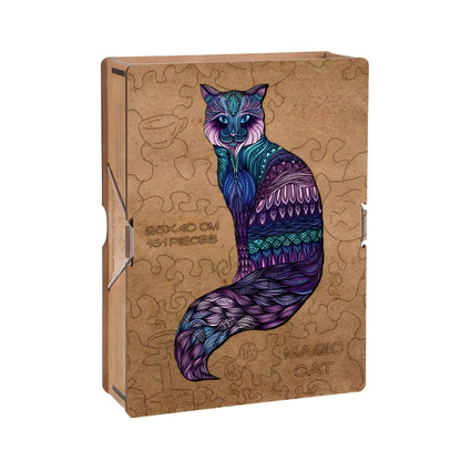 Artistic Magic Cat Wooden Jigsaw Puzzle