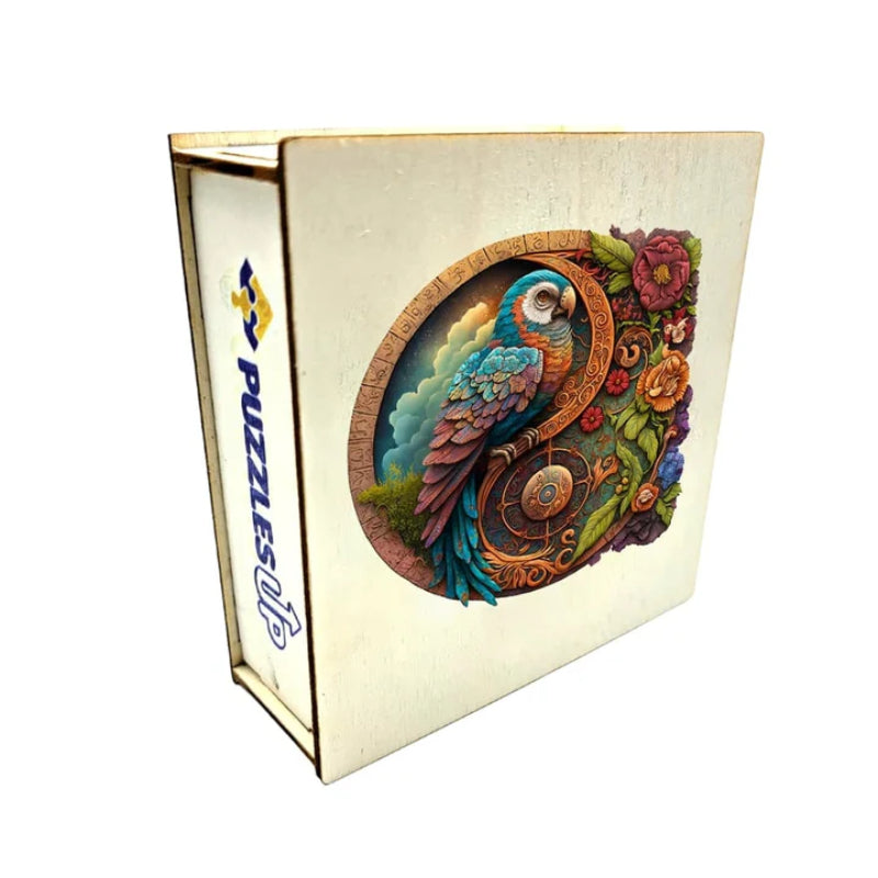 Parrot And Floral Yin Yang Wooden Puzzle