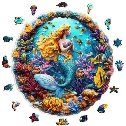 Mermaid And Coral Reef Wooden Puzzle