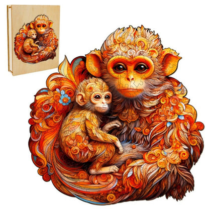 Rhinopithecus Family Wooden Jigsaw Puzzle