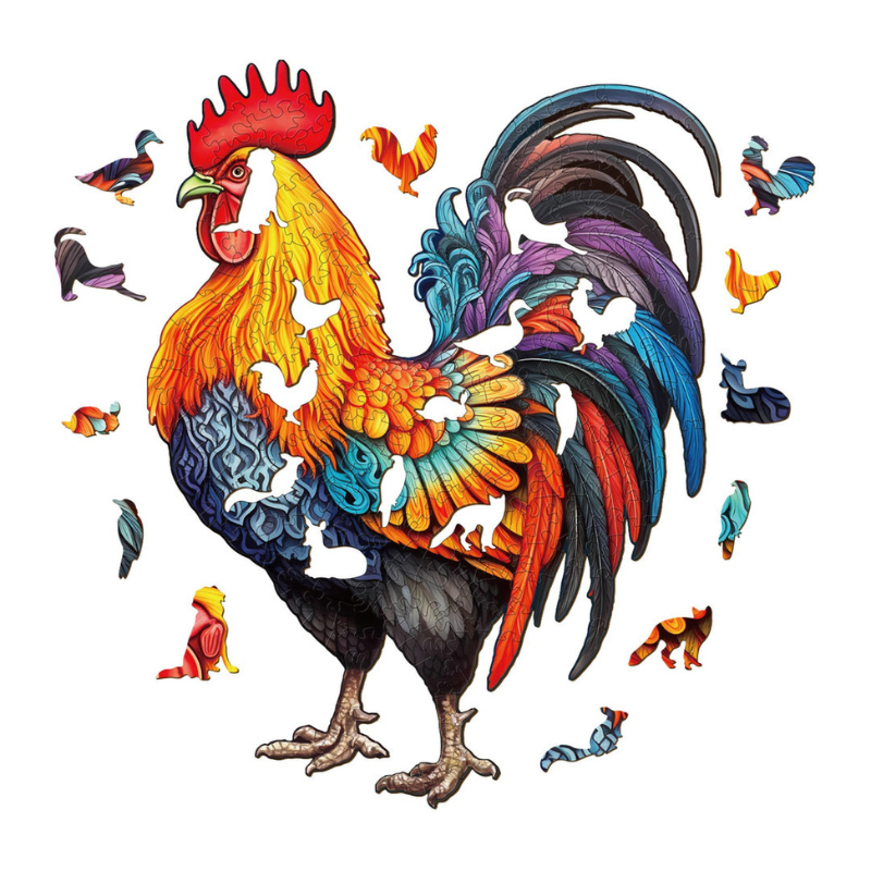 Rooster Wooden Jigsaw Puzzle