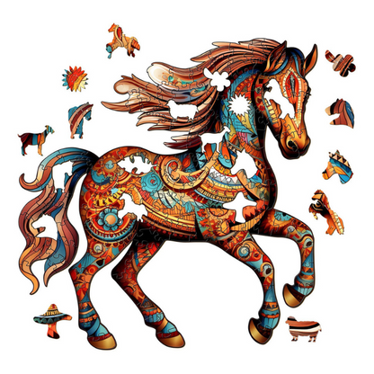 Running Horse Wooden Jigsaw Puzzle