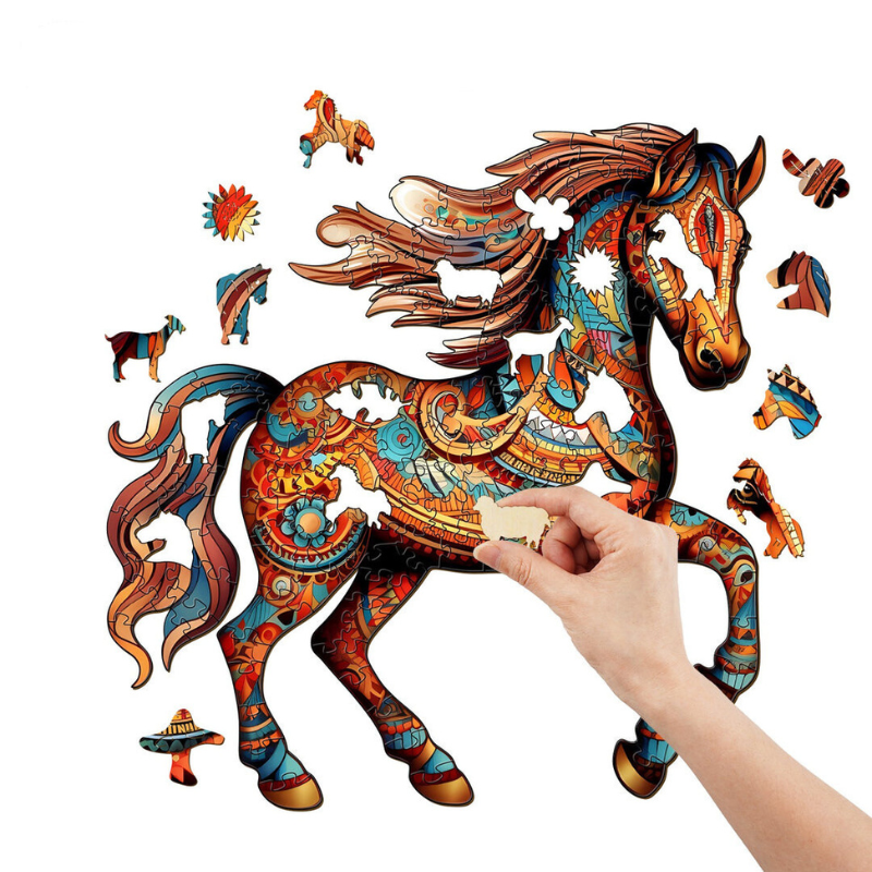 Running Horse Wooden Jigsaw Puzzle