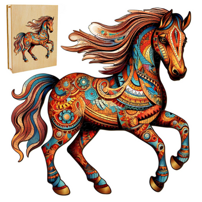 Running Horse Wooden Jigsaw Puzzle