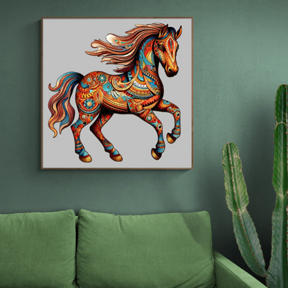 Running Horse Wooden Jigsaw Puzzle