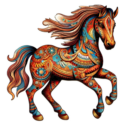 Running Horse Wooden Jigsaw Puzzle