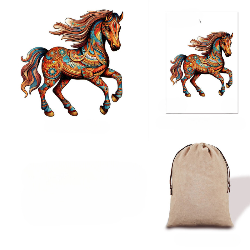 Running Horse Wooden Jigsaw Puzzle