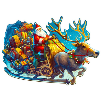 Santa Sleigh Wooden Jigsaw Puzzle