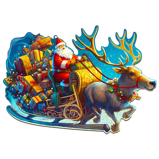 Santa Sleigh Wooden Jigsaw Puzzle