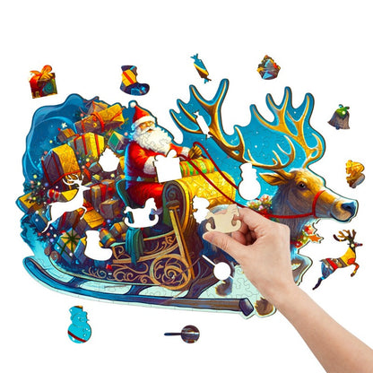 Santa Sleigh Wooden Jigsaw Puzzle