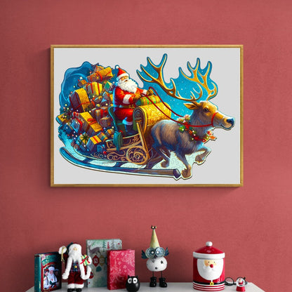 Santa Sleigh Wooden Jigsaw Puzzle