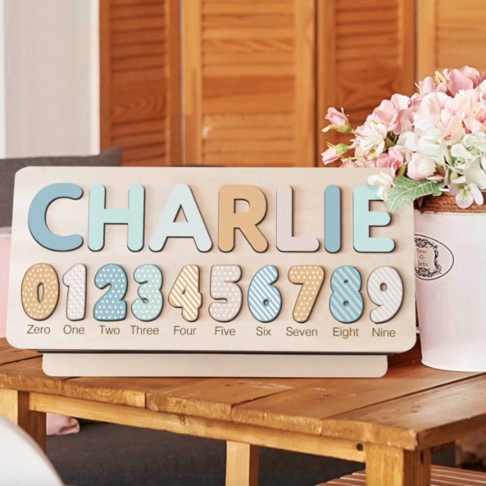 Siesta Custom Wooden Name And Numbers Puzzle