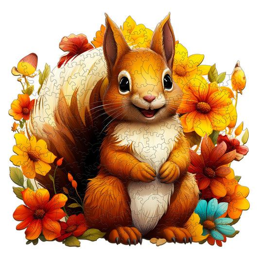 Smiling Squirrel Wooden Jigsaw Puzzle