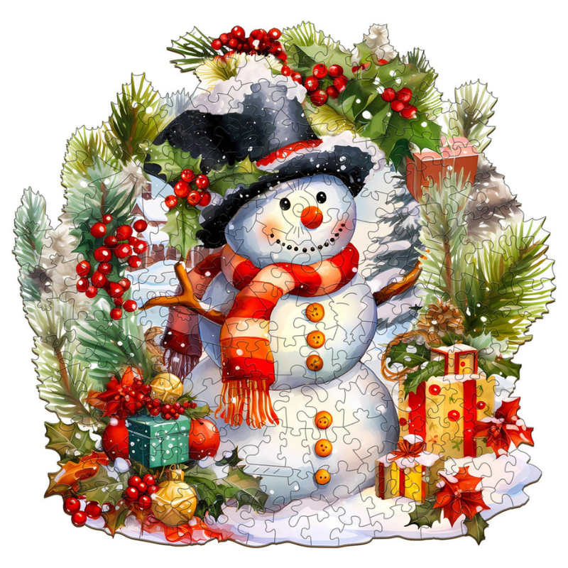 Snowman Wooden Jigsaw Puzzle