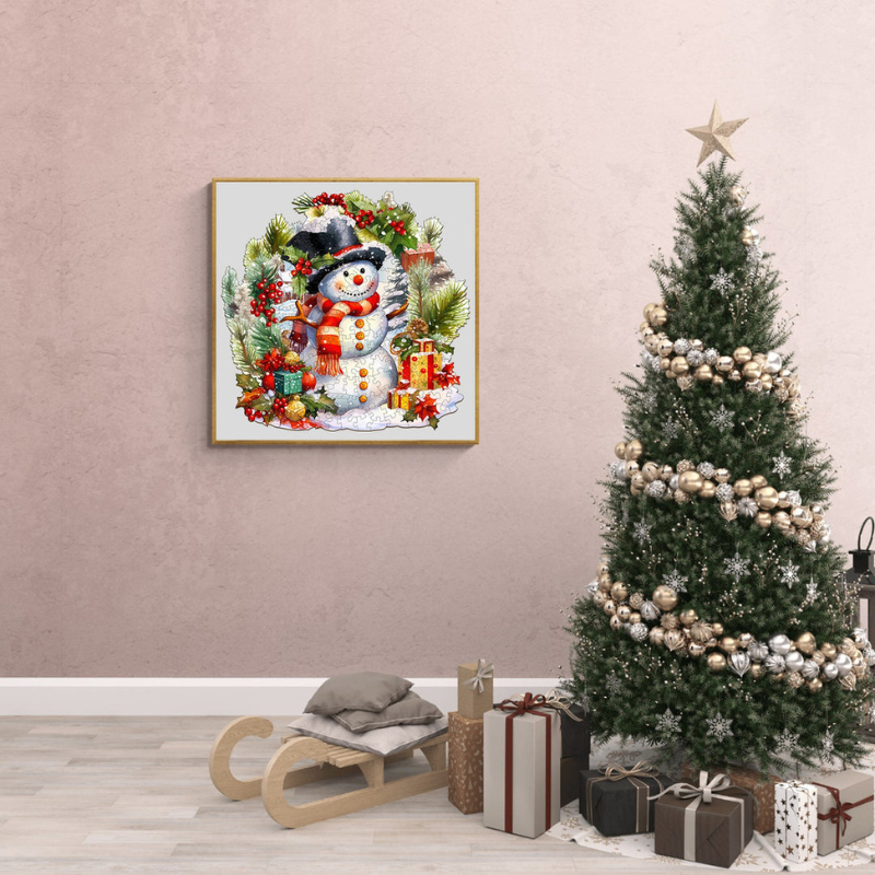 Snowman Wooden Jigsaw Puzzle