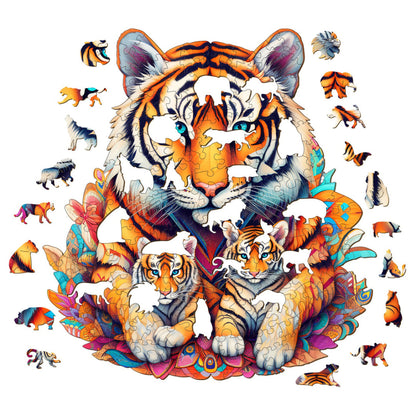 Tiger Family Wooden Jigsaw Puzzle