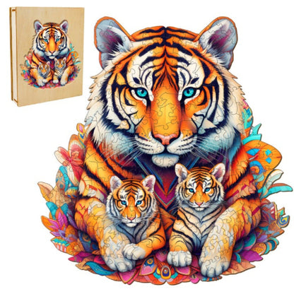 Tiger Family Wooden Jigsaw Puzzle