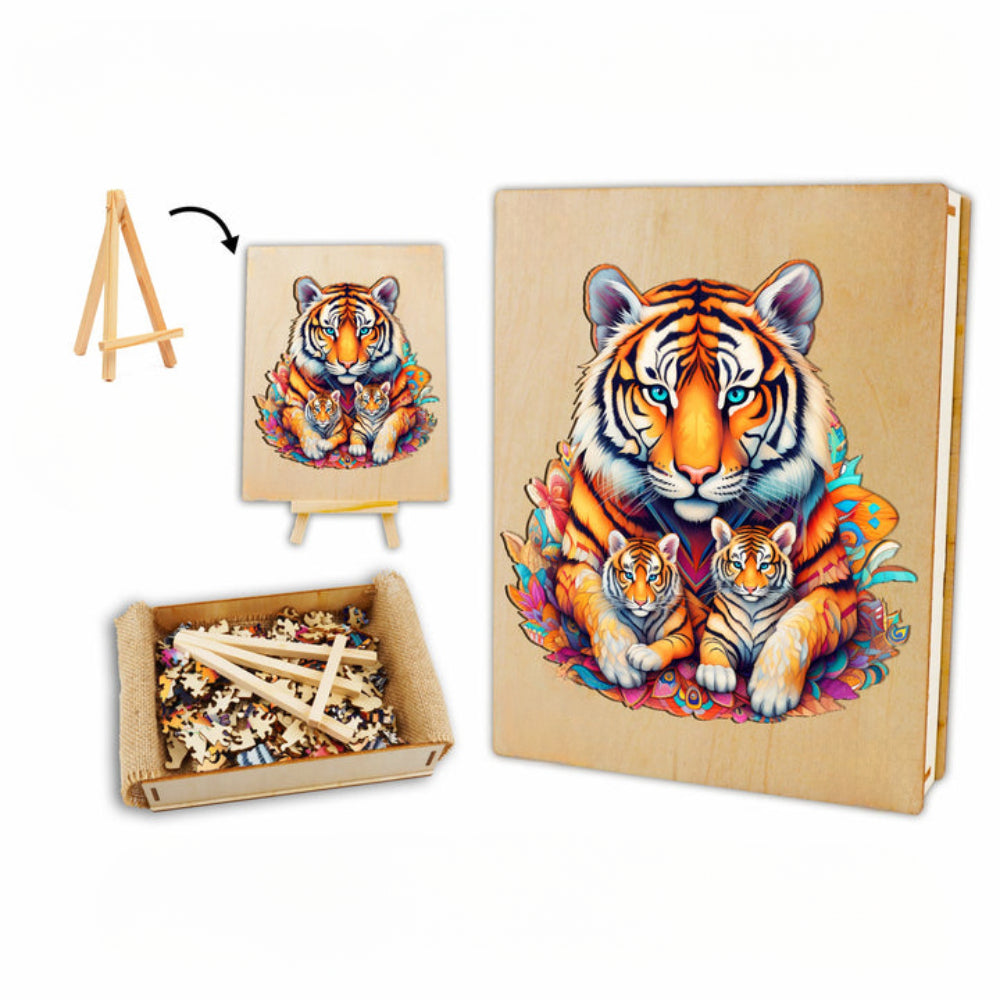 Tiger Family Wooden Jigsaw Puzzle