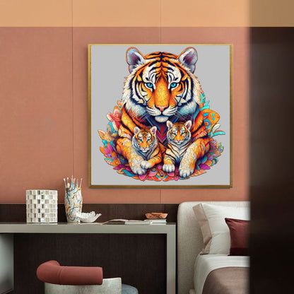 Tiger Family Wooden Jigsaw Puzzle