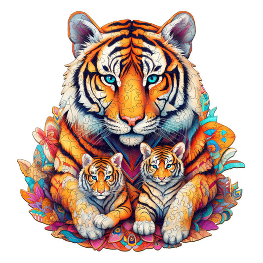 Tiger Family Wooden Jigsaw Puzzle