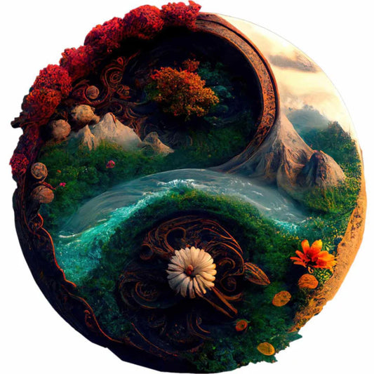 Nature Yin Yang Wooden Jigsaw Puzzle