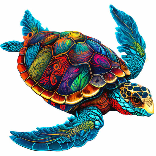 Sea Turtle Wooden Jigsaw Puzzle With Shaped Pieces