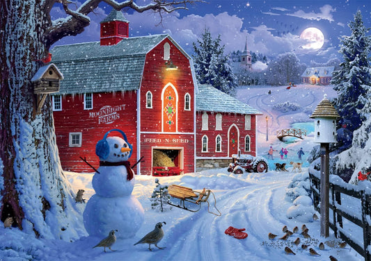 Winter Frolic Moonlight Farms Christmas Puzzle