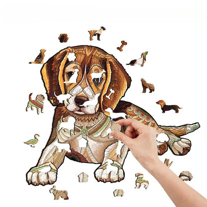 Wooden Beagle Jigsaw Puzzle