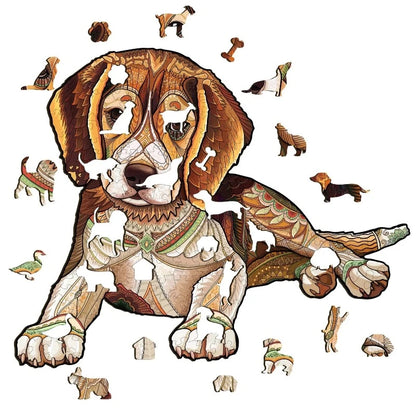 Wooden Beagle Jigsaw Puzzle