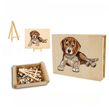 Wooden Beagle Jigsaw Puzzle