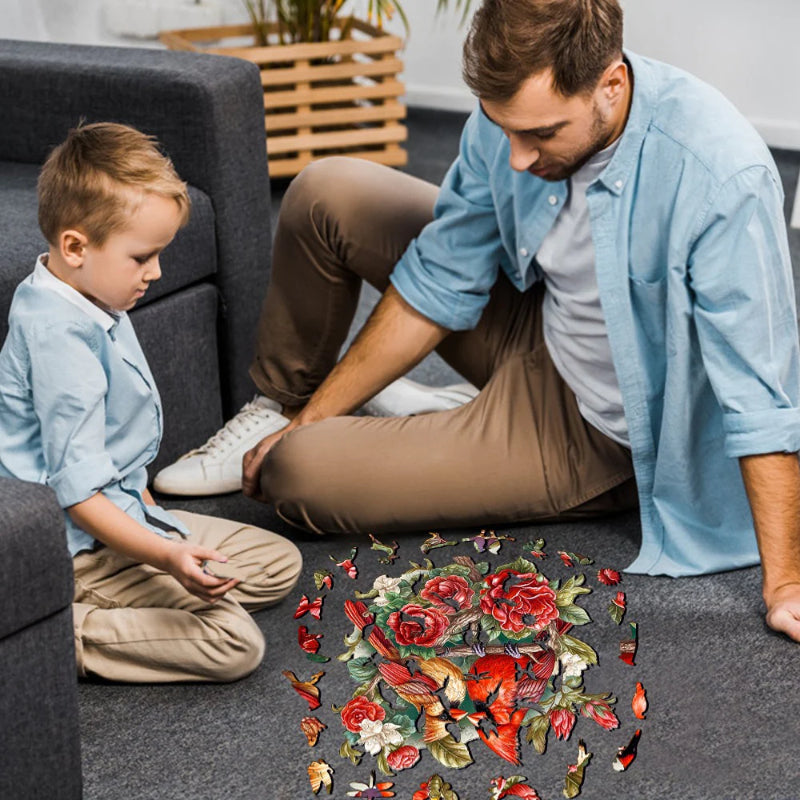 Wooden Cardinal Jigsaw Puzzle