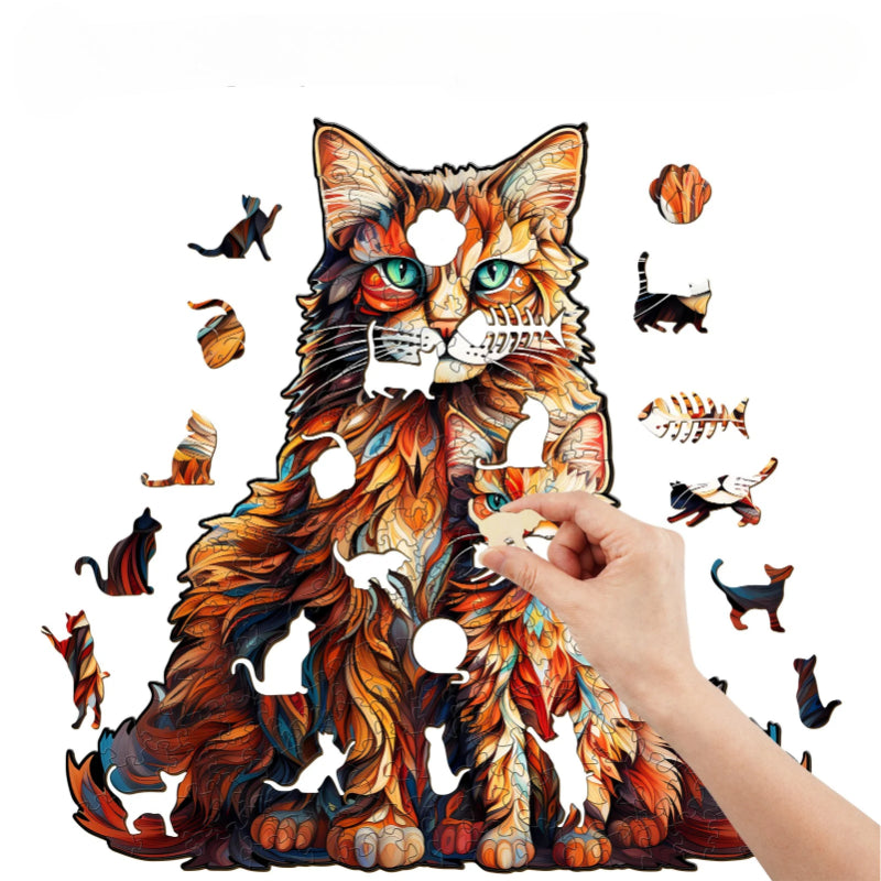 Wooden Cat Jigsaw Puzzle Set