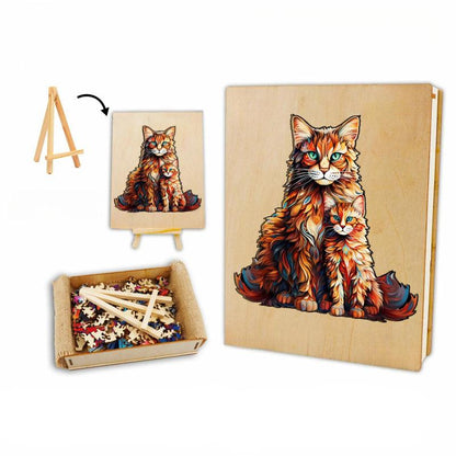 Wooden Cat Jigsaw Puzzle Set