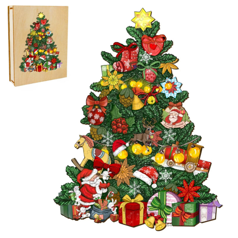 Wooden Christmas Tree Jigsaw Puzzle