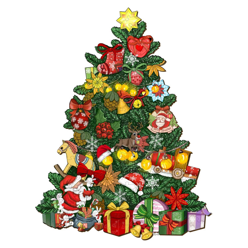 Wooden Christmas Tree Jigsaw Puzzle