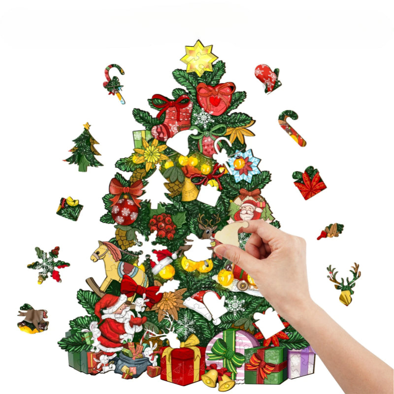 Wooden Christmas Tree Jigsaw Puzzle