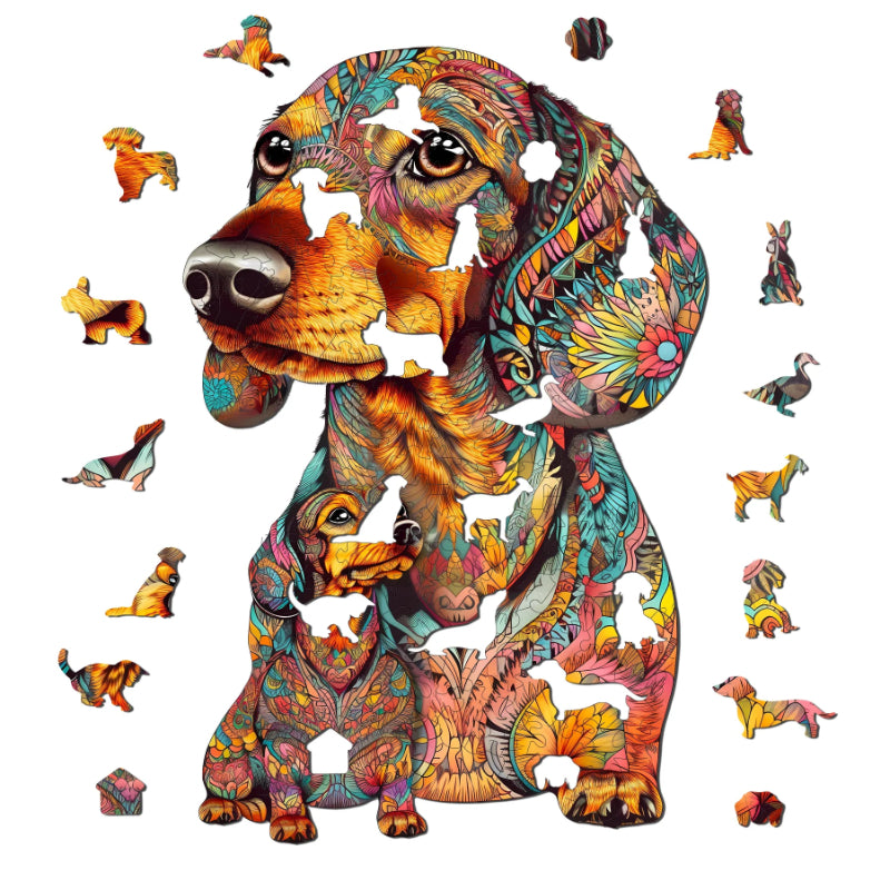 Wooden Dachshund Jigsaw Puzzle